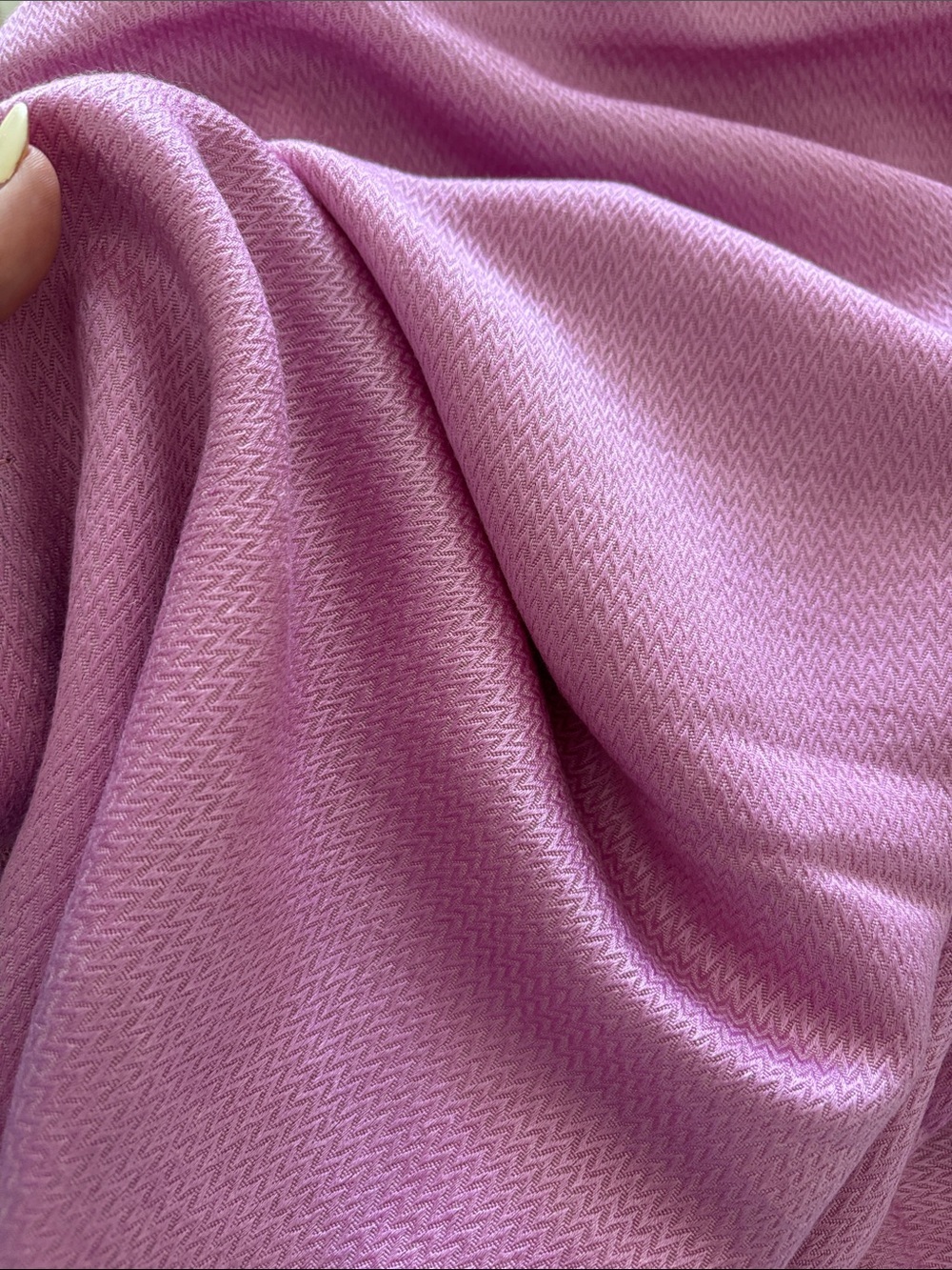 Mix Nouveau Pink cashmere / silk Fringe Scarf / Wrap small chevron texture